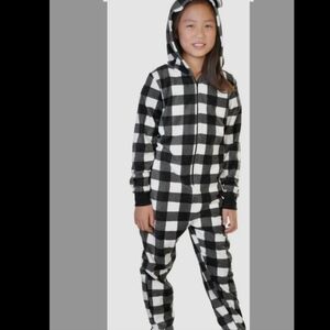 Angelina Kid's Fleece Novelty One-Piece Hooded Pajamas,NWT, Size 12 Months.